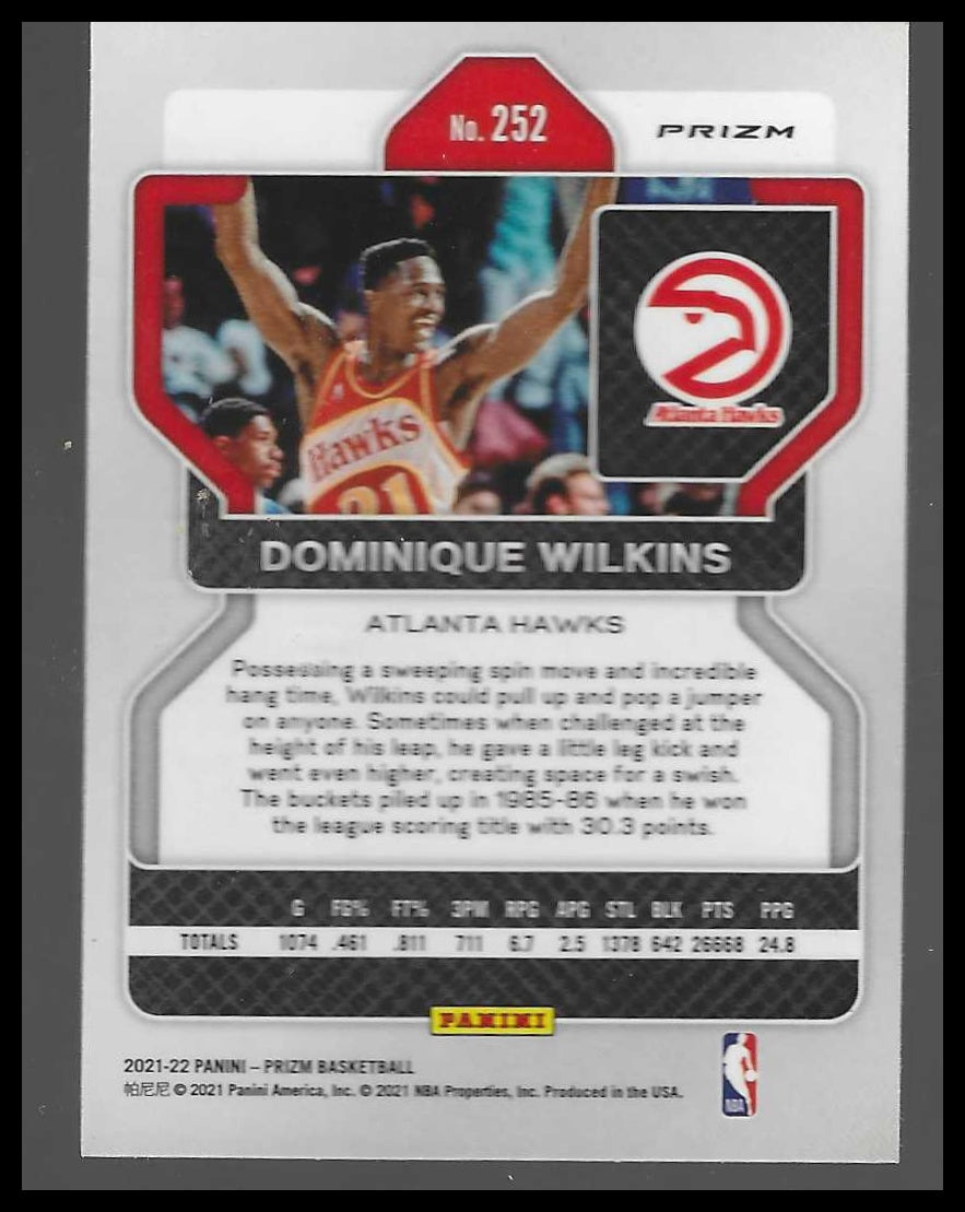 2021-22 Panini Prizm #252 Dominique Wilkins Ruby Wave