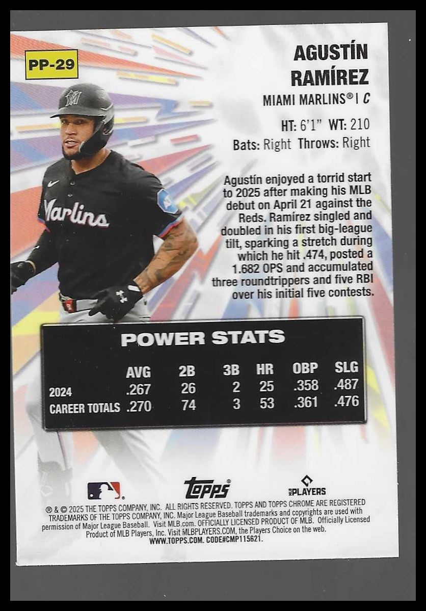 2025 Topps Chrome Update #PP-29 Agustín Ramírez Power Players