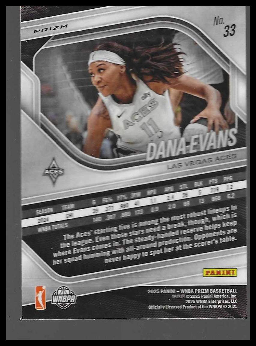 2025 Panini Prizm WNBA #33 Dana Evans Ice Prizms