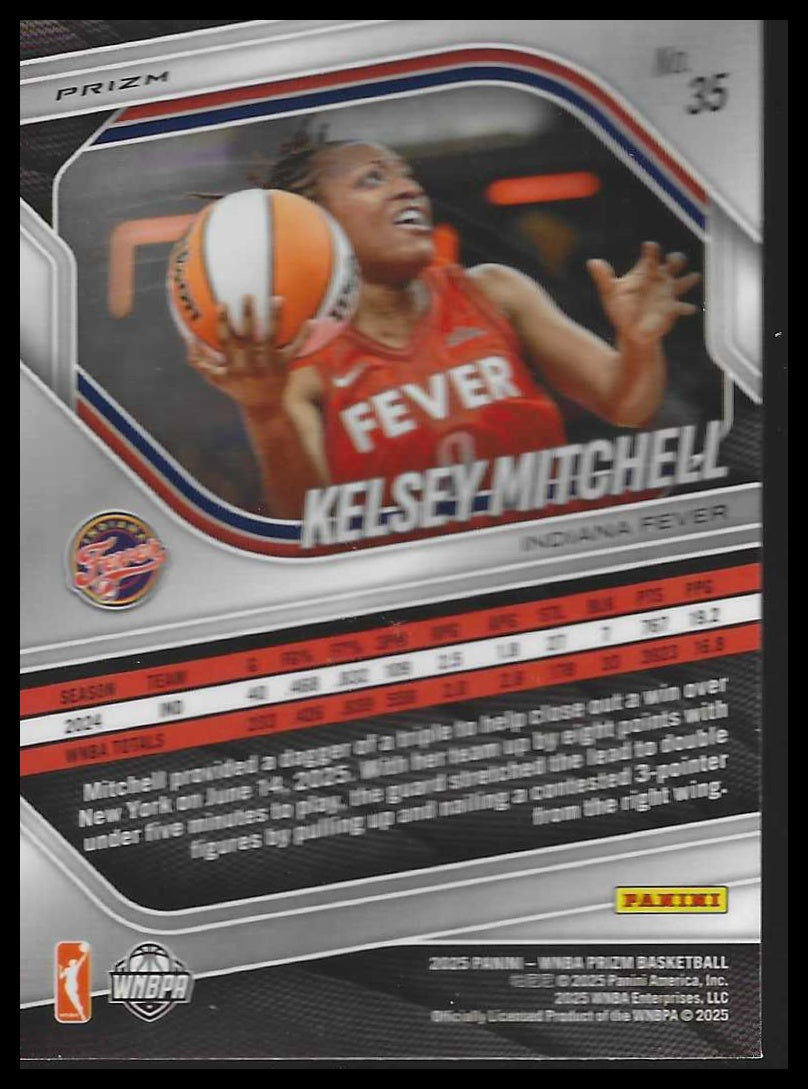 2025 Panini Prizm WNBA #35 Kelsey Mitchell Blue Velocity Prizms