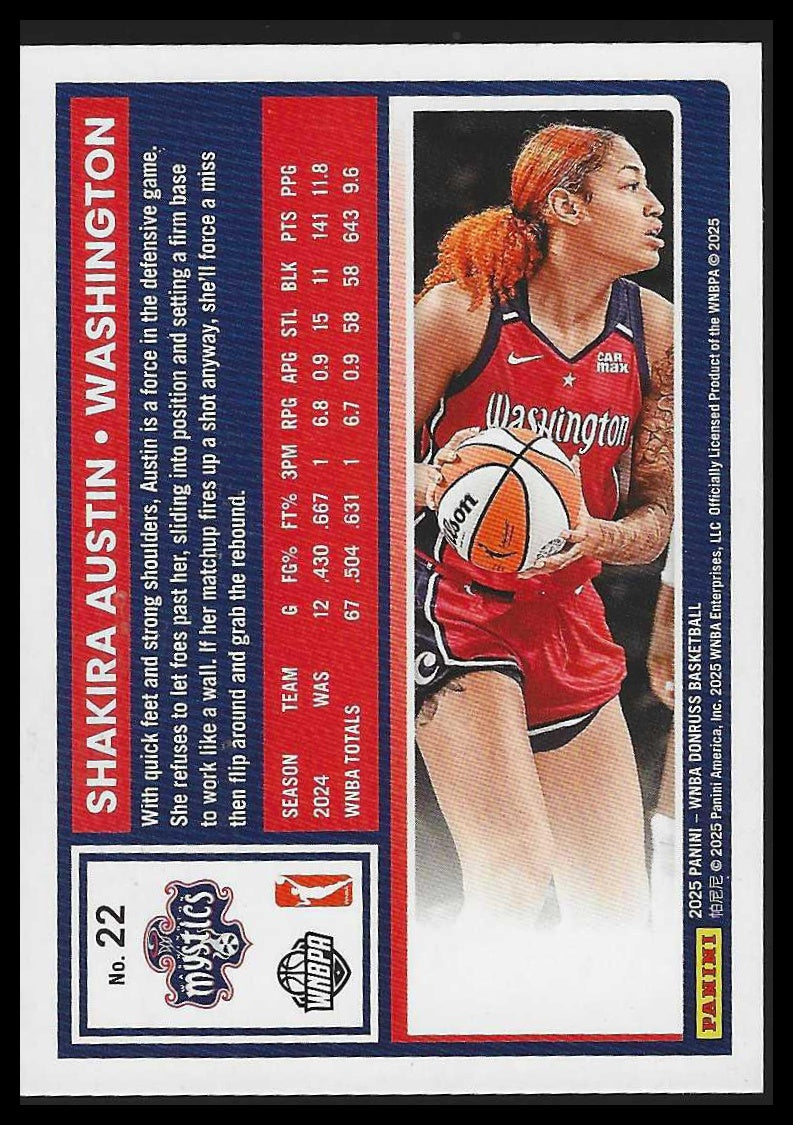 2025 Donruss WNBA #22 Shakira Austin Holo