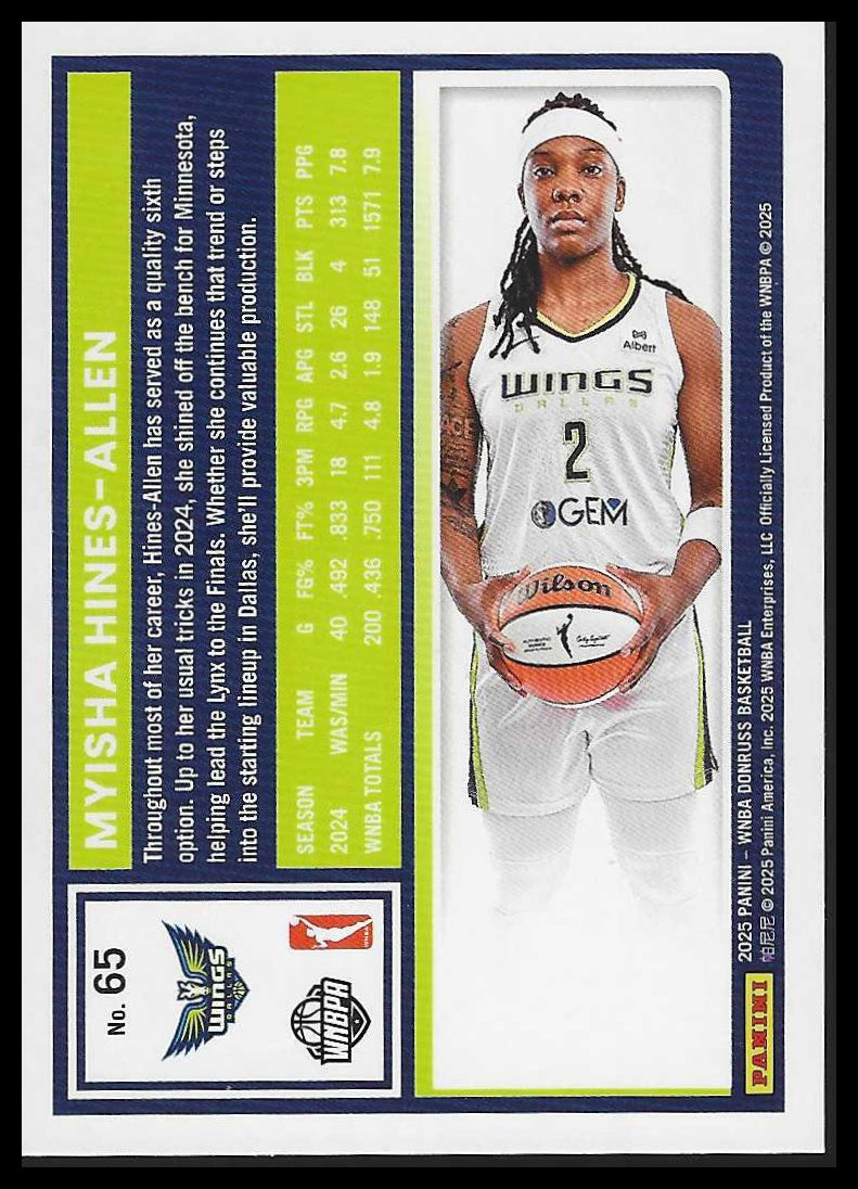 2025 Donruss WNBA #65 Myisha Hines-Allen Lava