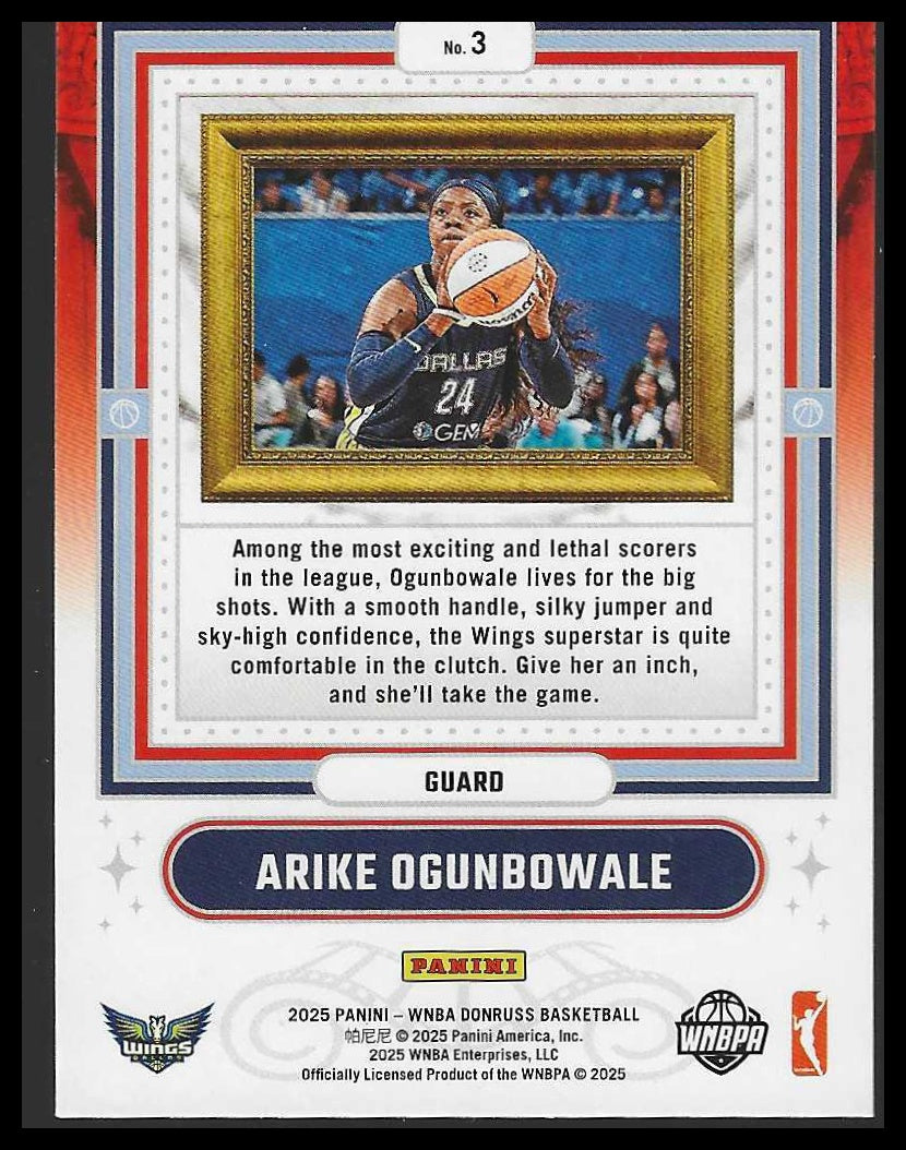 2025 Donruss WNBA #3 Arike Ogunbowale Franchise Features