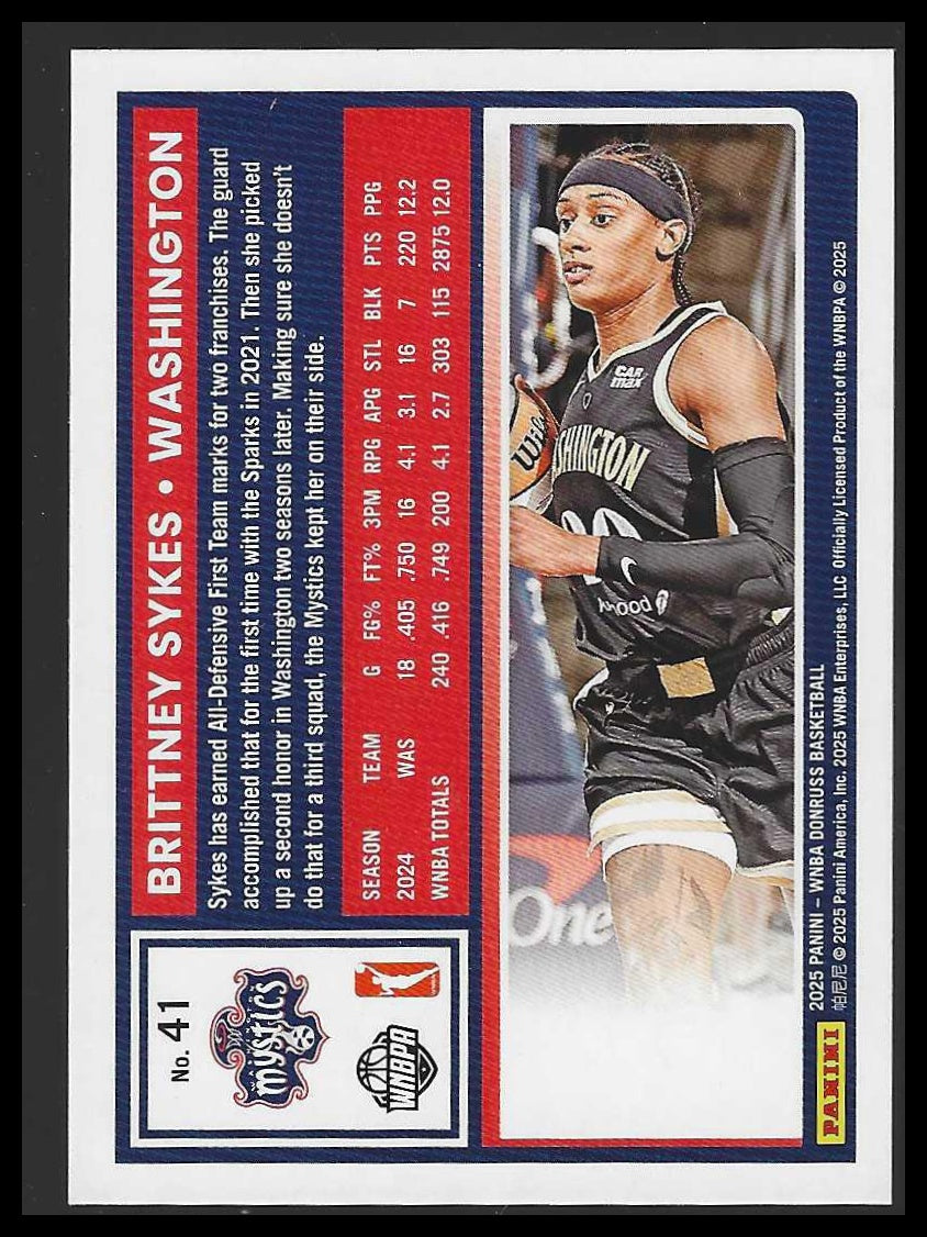 2025 Donruss WNBA #41 Brittney Sykes Holo