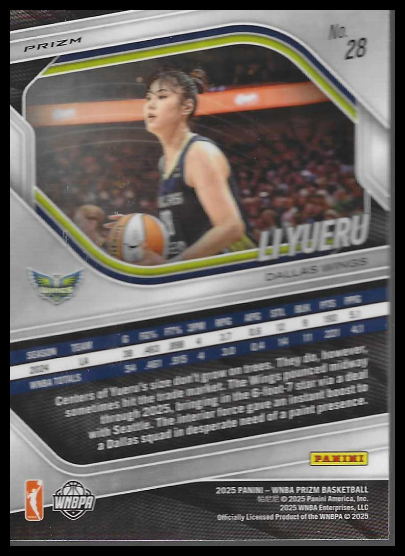 2025 Panini Prizm WNBA #28 Li Yueru Ice Prizms