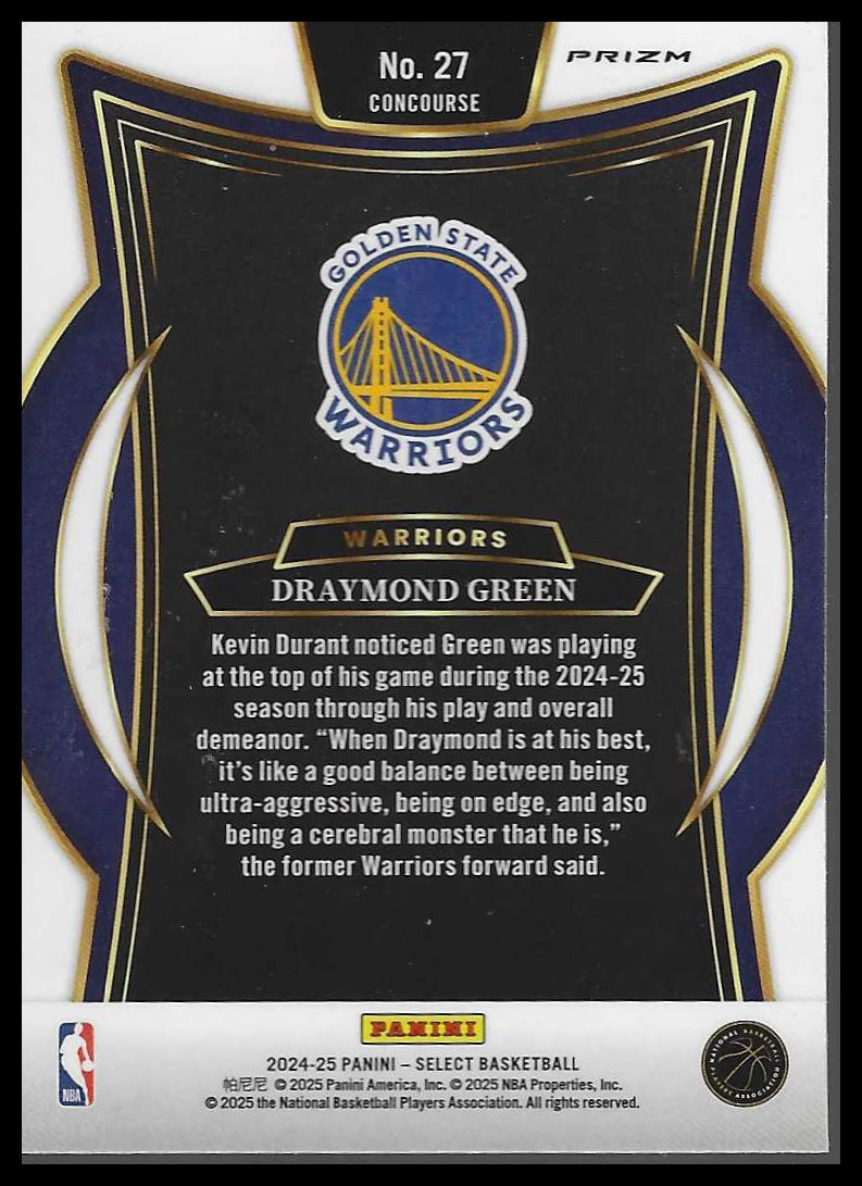2024-25 Panini Select #27 Draymond Green Blue Cracked Ice Prizm