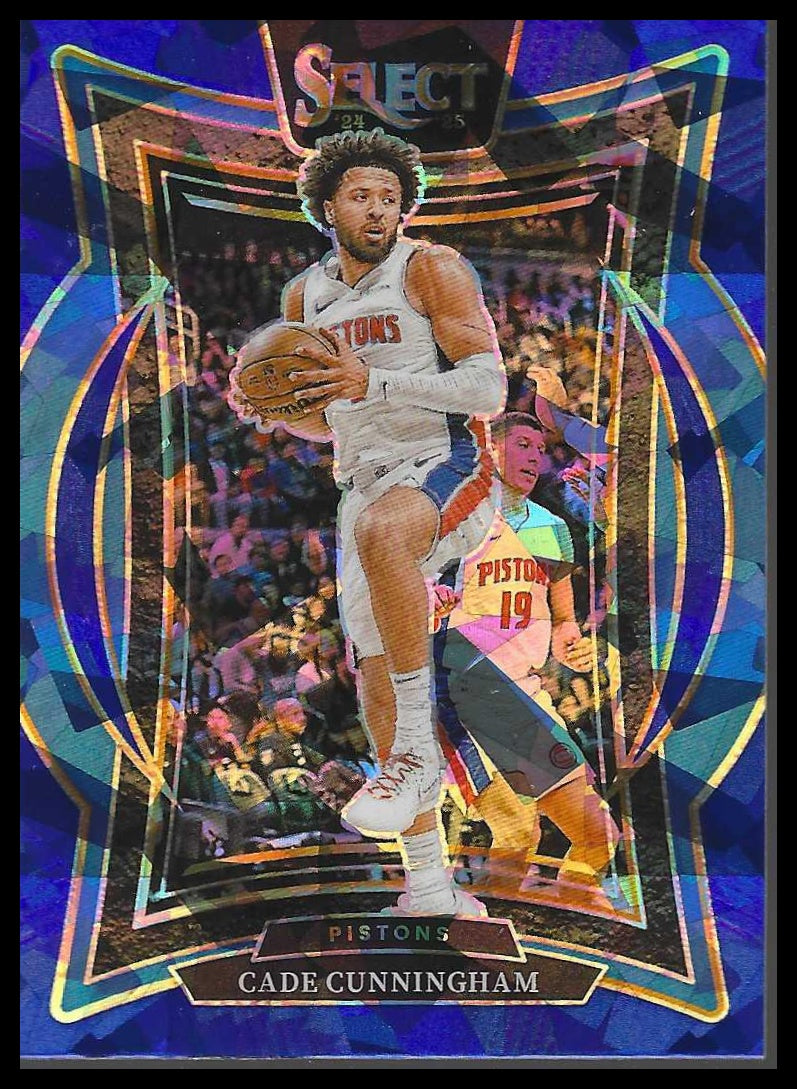 2024-25 Panini Select #65 Cade Cunningham Blue Cracked Ice Prizm