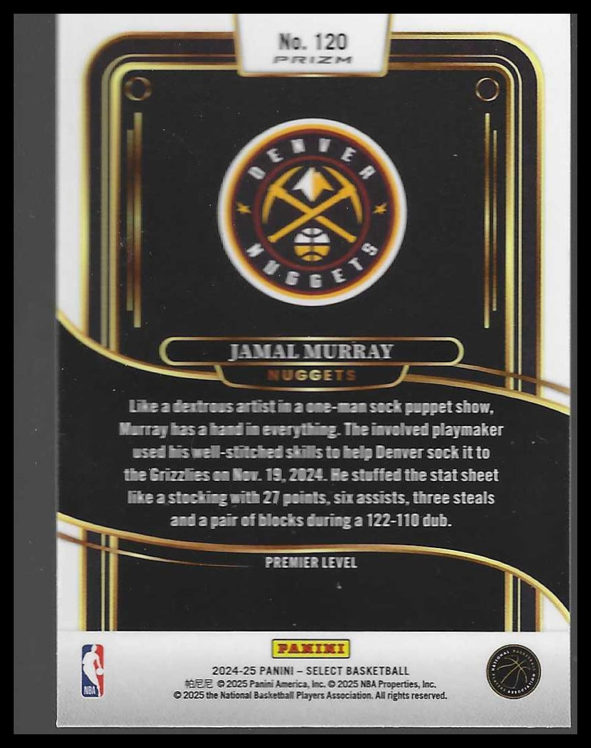 2024-25 Panini Select #120 Jamal Murray Blue Cracked Ice Prizm