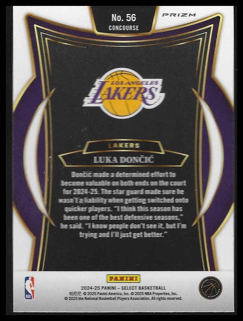 2024-25 Panini Select #56 Luka Doncic Green White Purple Prizm