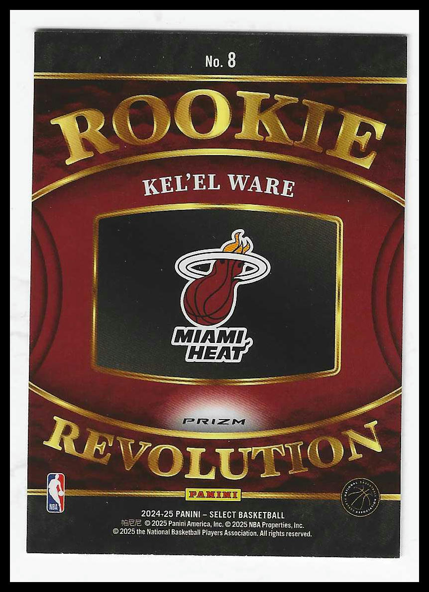 2024-25 Panini Select #8 Kel'el Ware Rookie Revolution Green Prizms