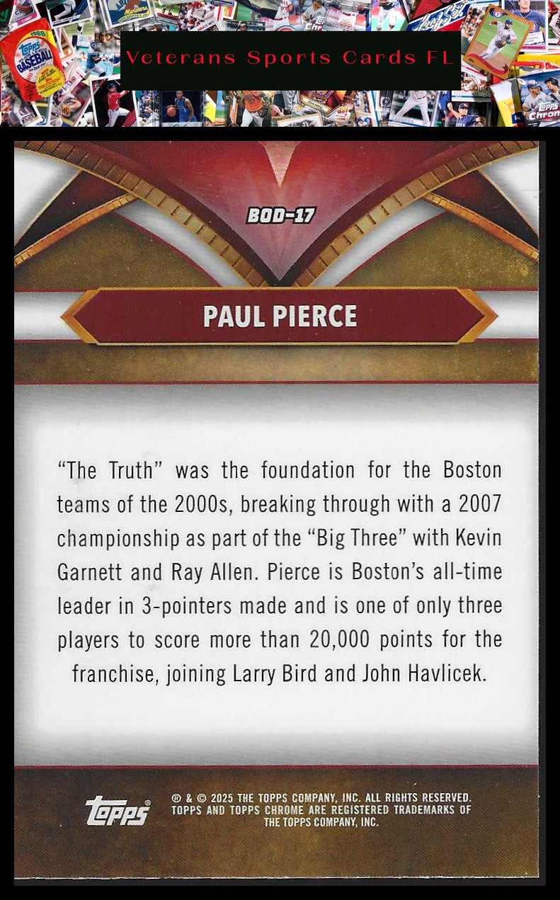 2024-25 Topps Chrome - Ball of Duty Blue Refractor #BOD-17 Paul Pierce