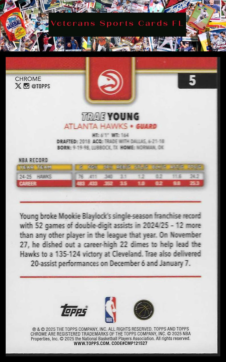 2025-26 Topps Chrome #5 Trae Young
