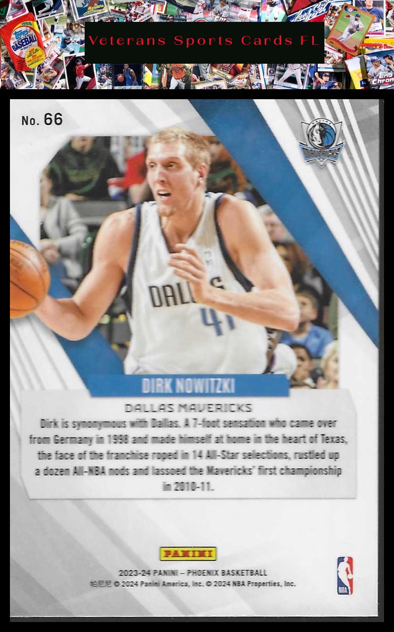 2023-24 Panini Phoenix #66 Dirk Nowitzki Phoenix Blue Ice