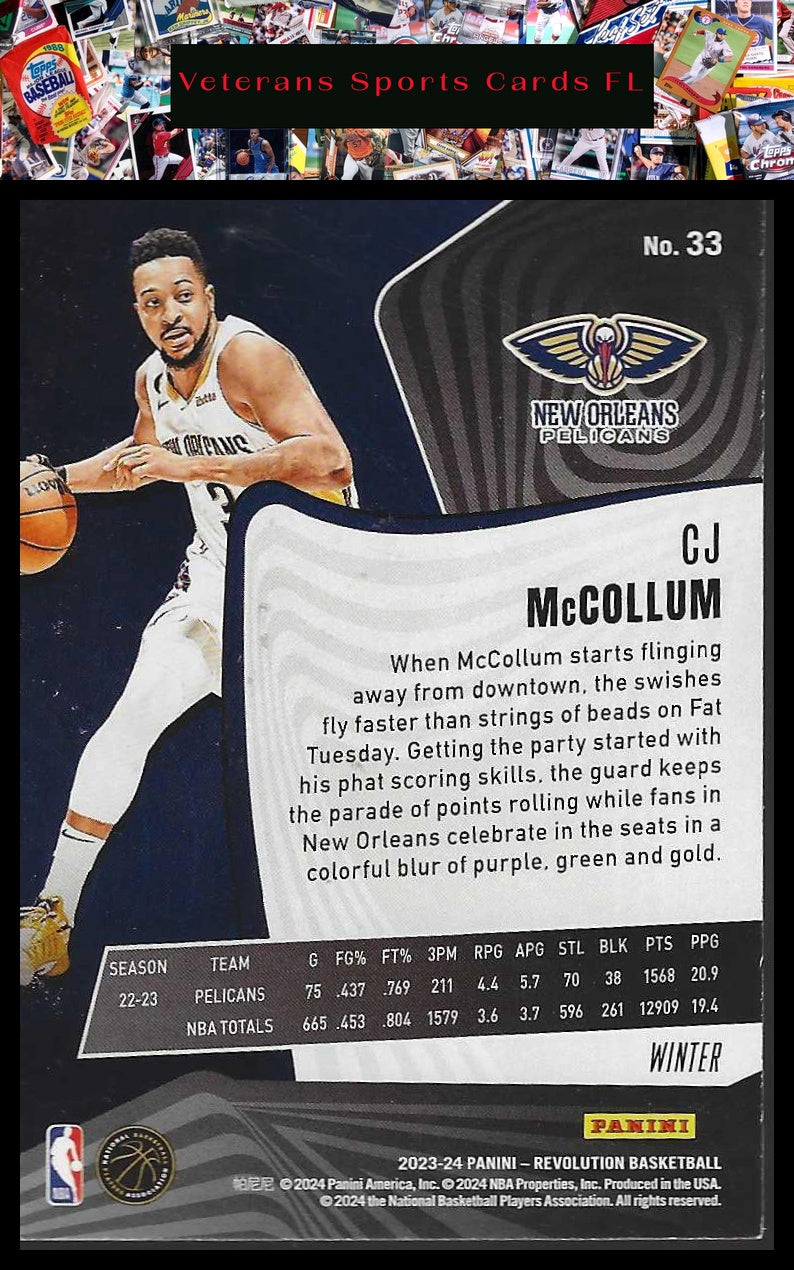2023-24 Panini Revolution #33 CJ McCollum Winter
