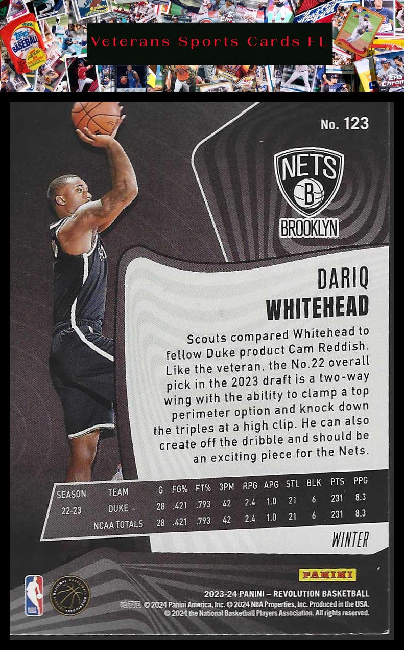 2023-24 Panini Revolution #123 Dariq Whitehead Winter
