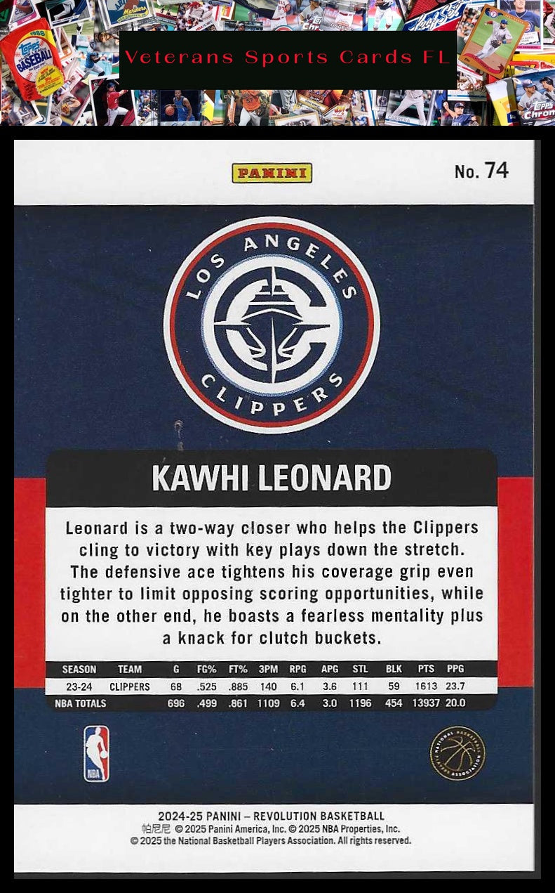 2024-25 Panini Revolution #74 Kawhi Leonard