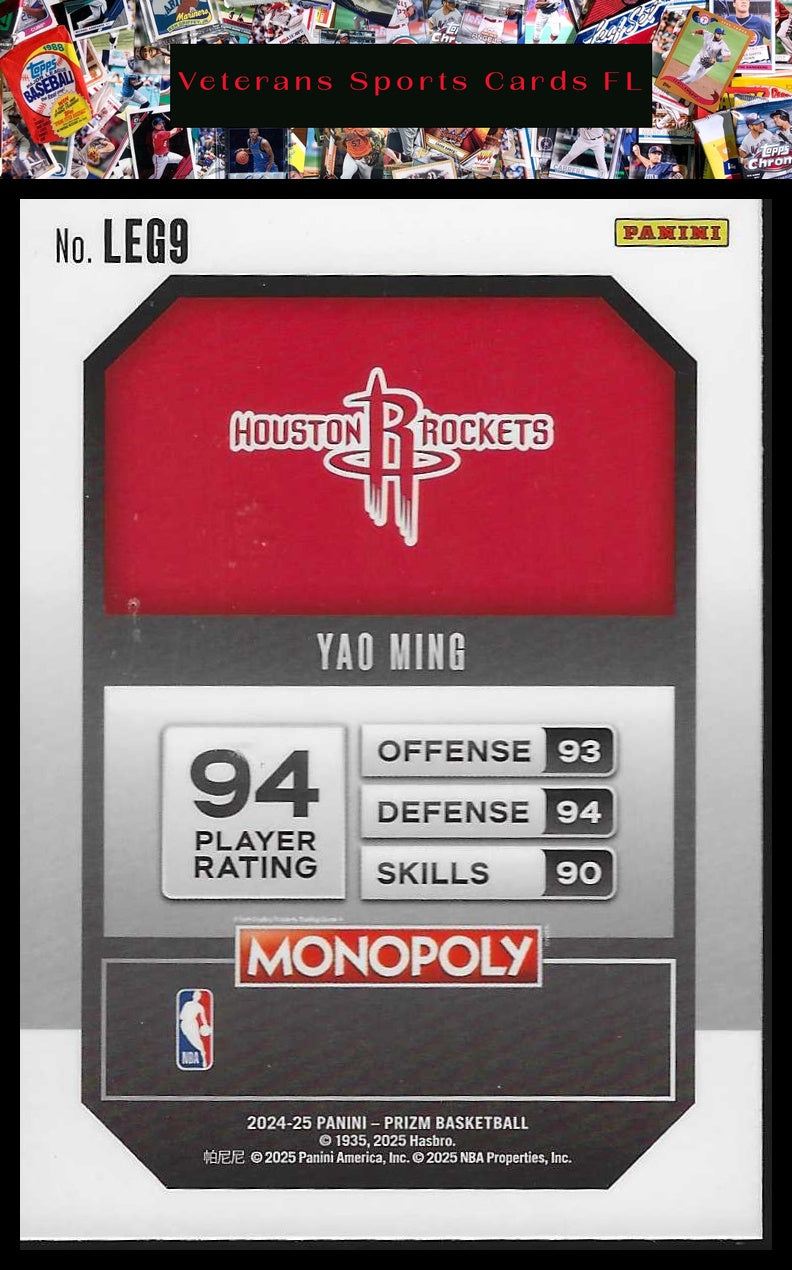 2024-25 Panini Prizm Monopoly #LEG9 Yao Ming Legends