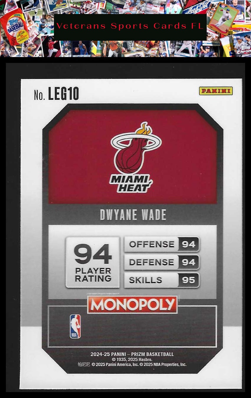 2024-25 Panini Prizm Monopoly #LEG10 Dwyane Wade Legends