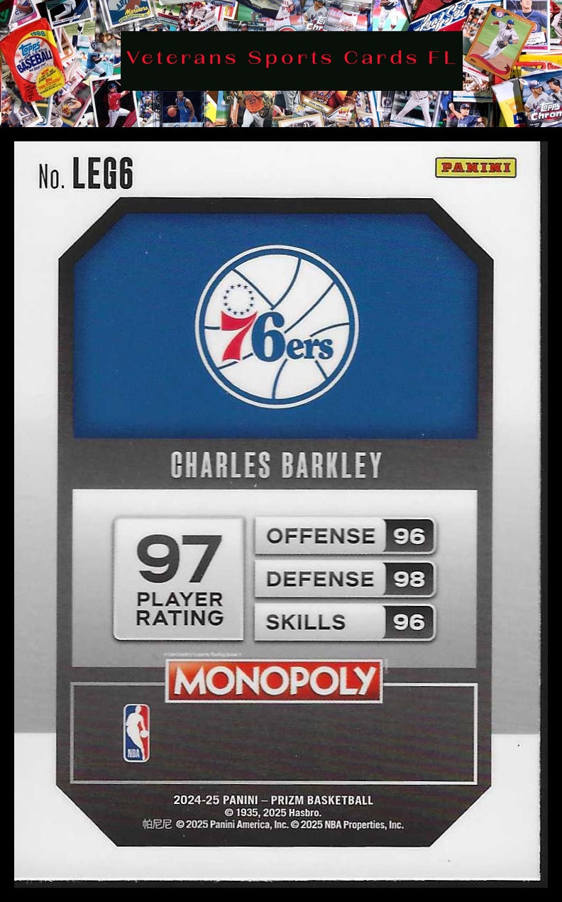 2024-25 Panini Prizm Monopoly #LEG6 Charles Barkley Legends