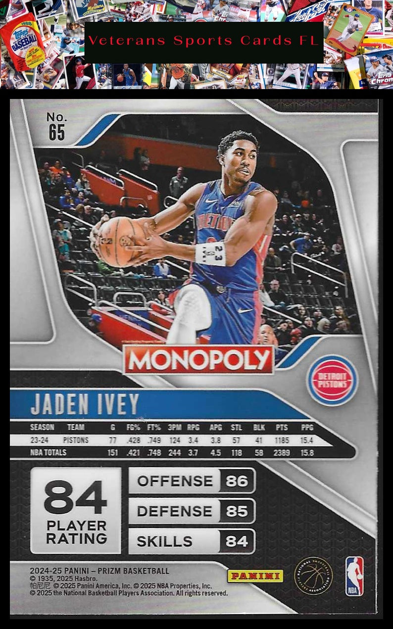 2024-25 Panini Prizm Monopoly #65 Jaden Ivey