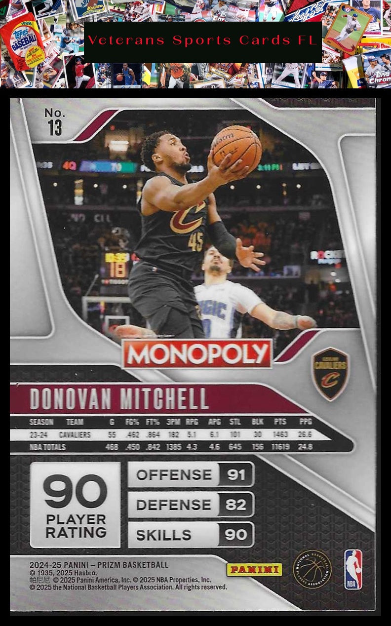 2024-25 Panini Prizm Monopoly #13 Donovan Mitchell