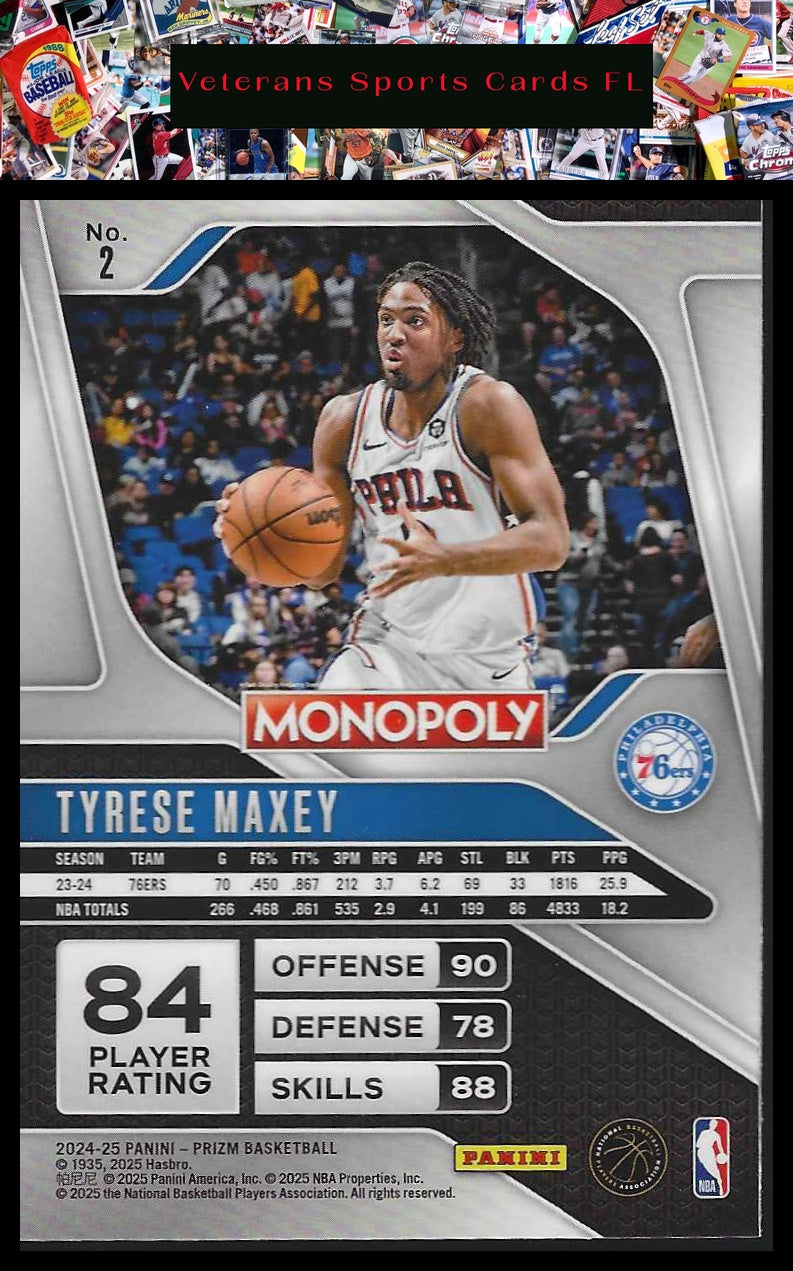 2024-25 Panini Prizm Monopoly #2 Tyrese Maxey