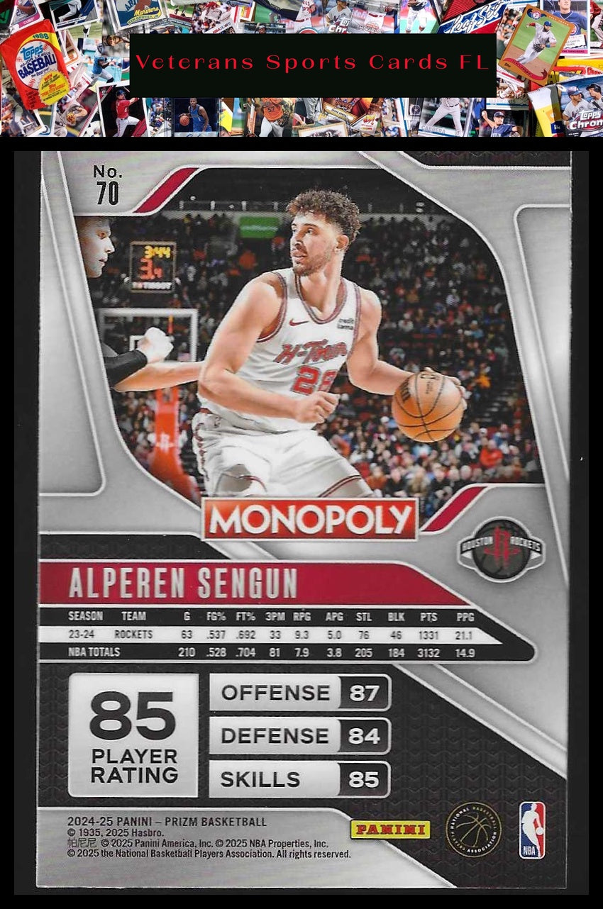 2024-25 Panini Prizm Monopoly #70 Alperen Sengun