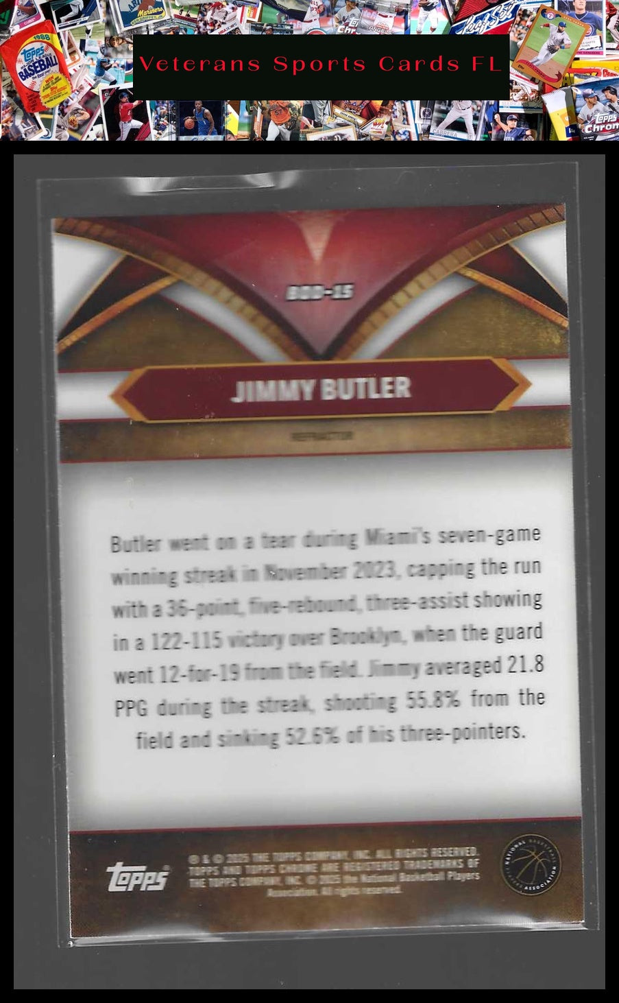 2024-25 Topps Chrome - Ball of Duty Blue Refractor #BOD-15 Jimmy Butler