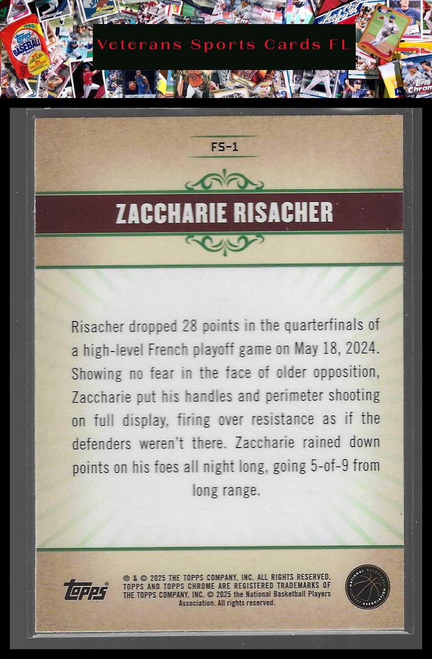 2024-25 Topps Chrome - Fresh Start #FS-1 Zaccharie Risacher