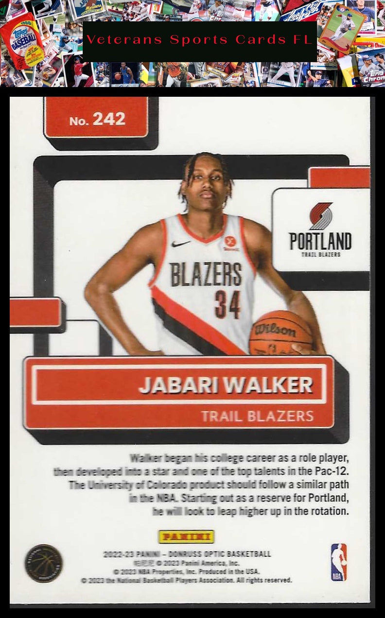 2022-23 Donruss Optic #242 Jabari Walker