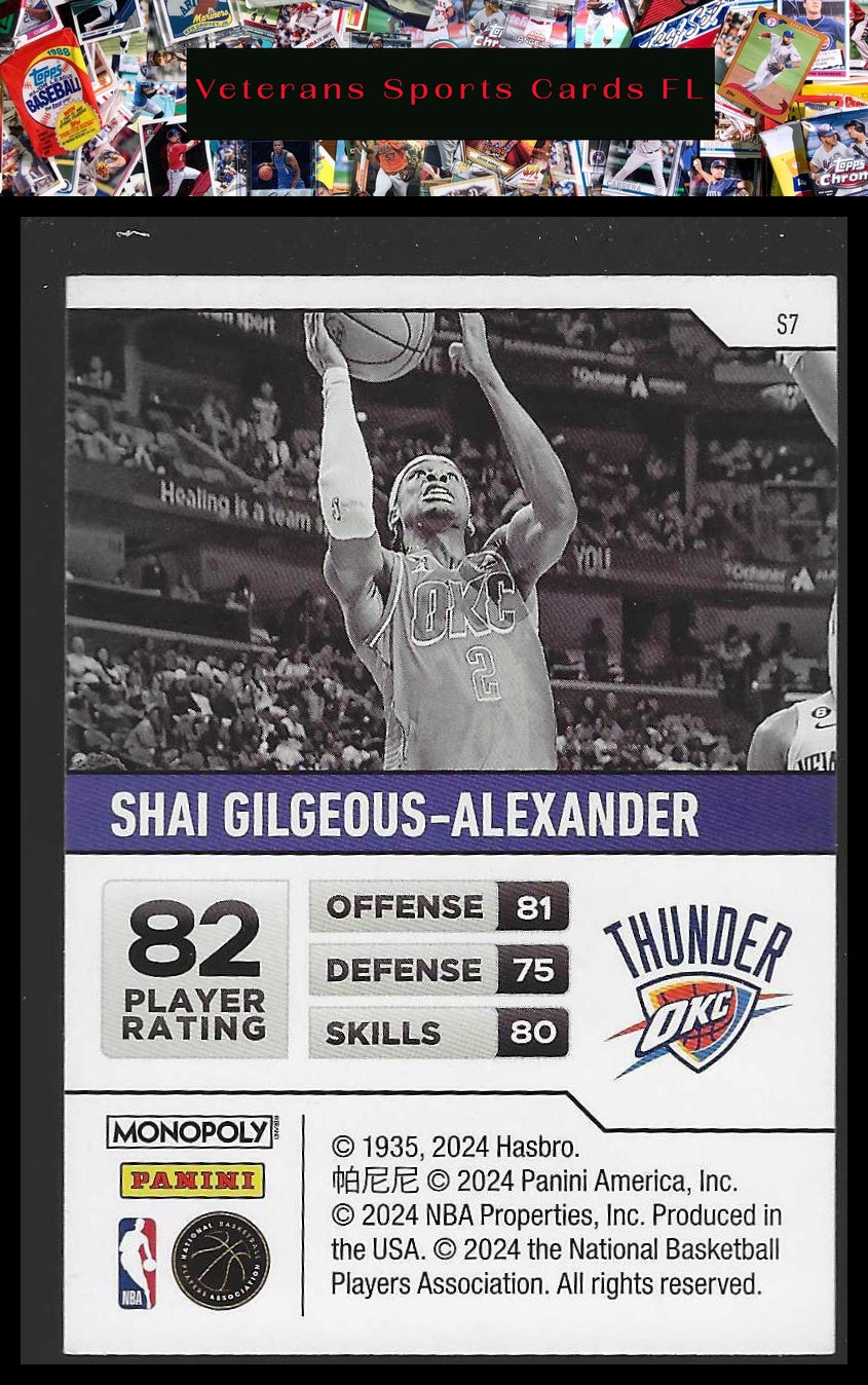 2023-24 Panini Prizm Monopoly #S7 Shai Gilgeous-Alexander Starter Deck