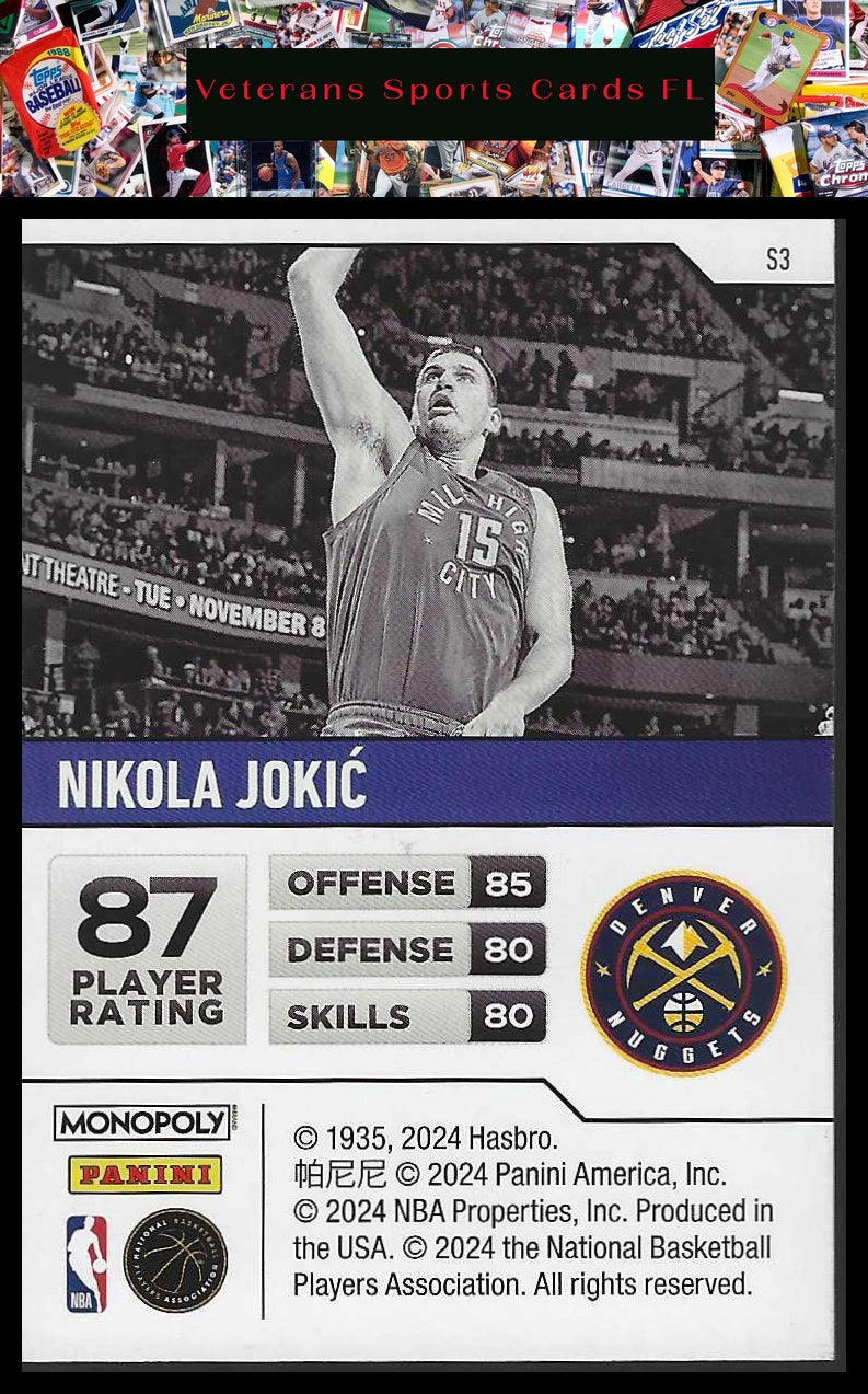 2023-24 Panini Prizm Monopoly #S3 Nikola Jokic Starter Deck