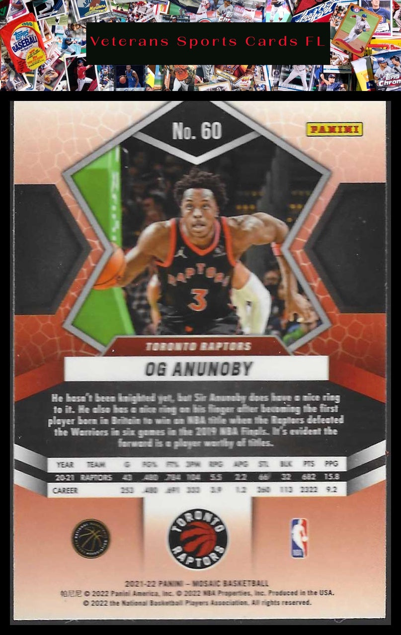2021-22 Panini Mosaic #60 OG Anunoby