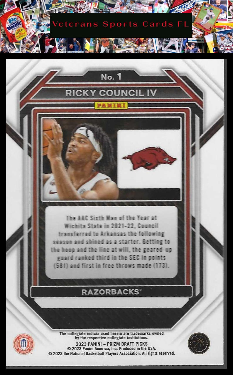 2023 Panini Prizm Draft Picks #1 Ricky Council IV