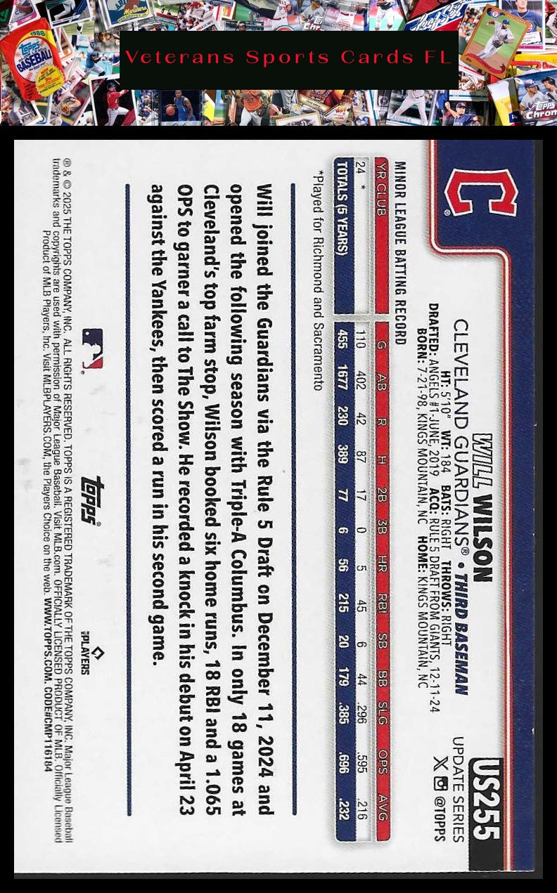 2025 Topps Update #US255 Will Wilson Aqua Holo Foil
