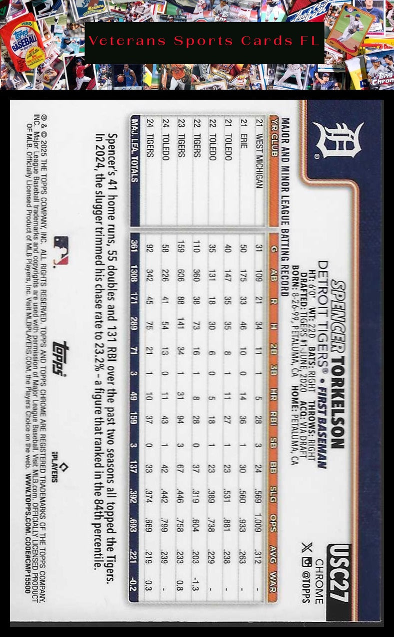 2025 Topps Chrome Update #USC27 Spencer Torkelson X-Fractor