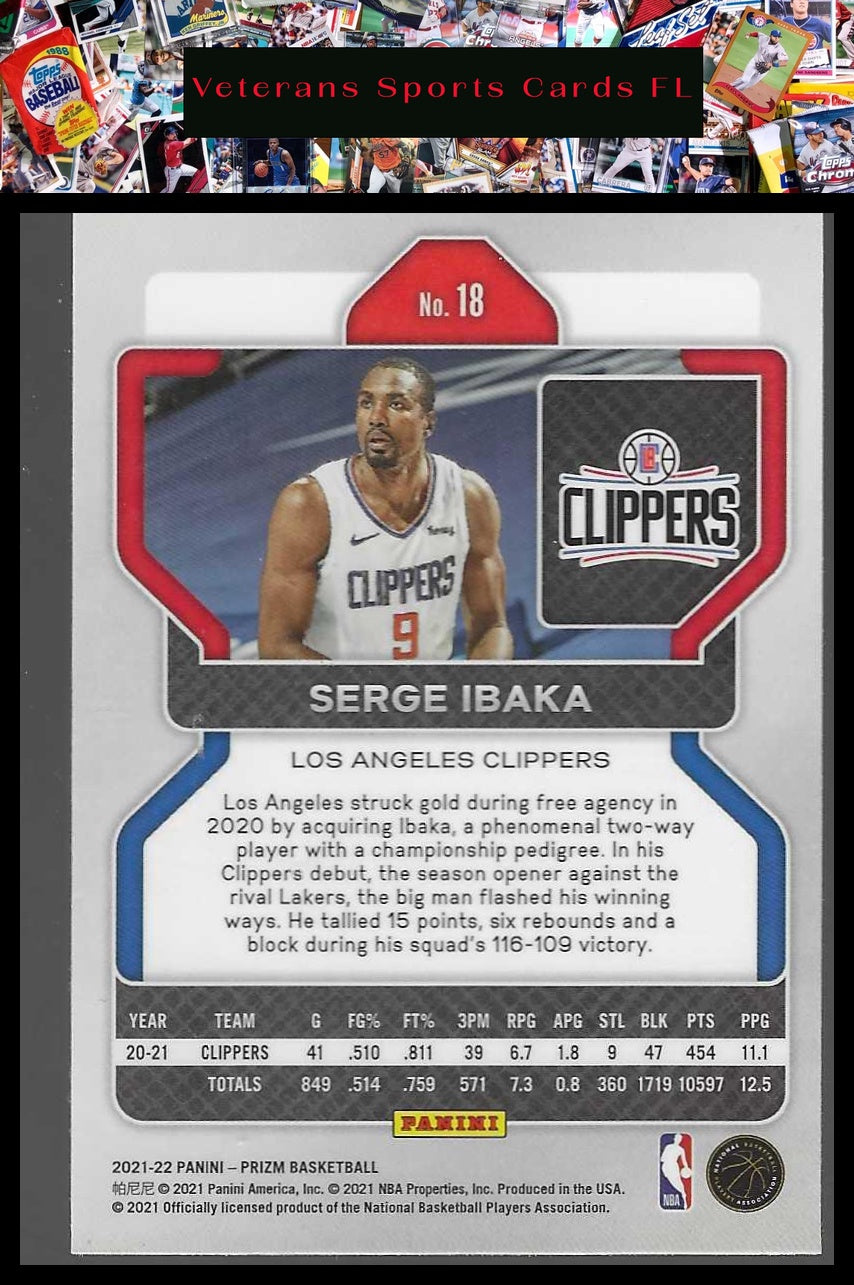 2021-22 Panini Prizm #18 Serge Ibaka