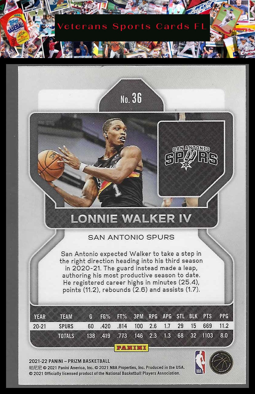 2021-22 Panini Prizm #36 Lonnie Walker IV