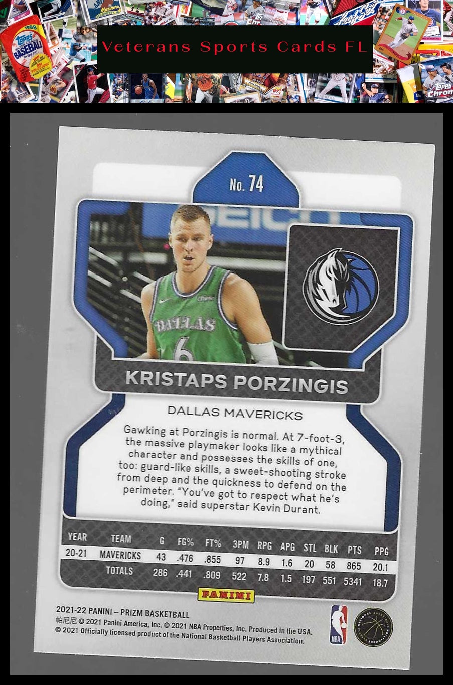 2021-22 Panini Prizm #74 Kristaps Porzingis