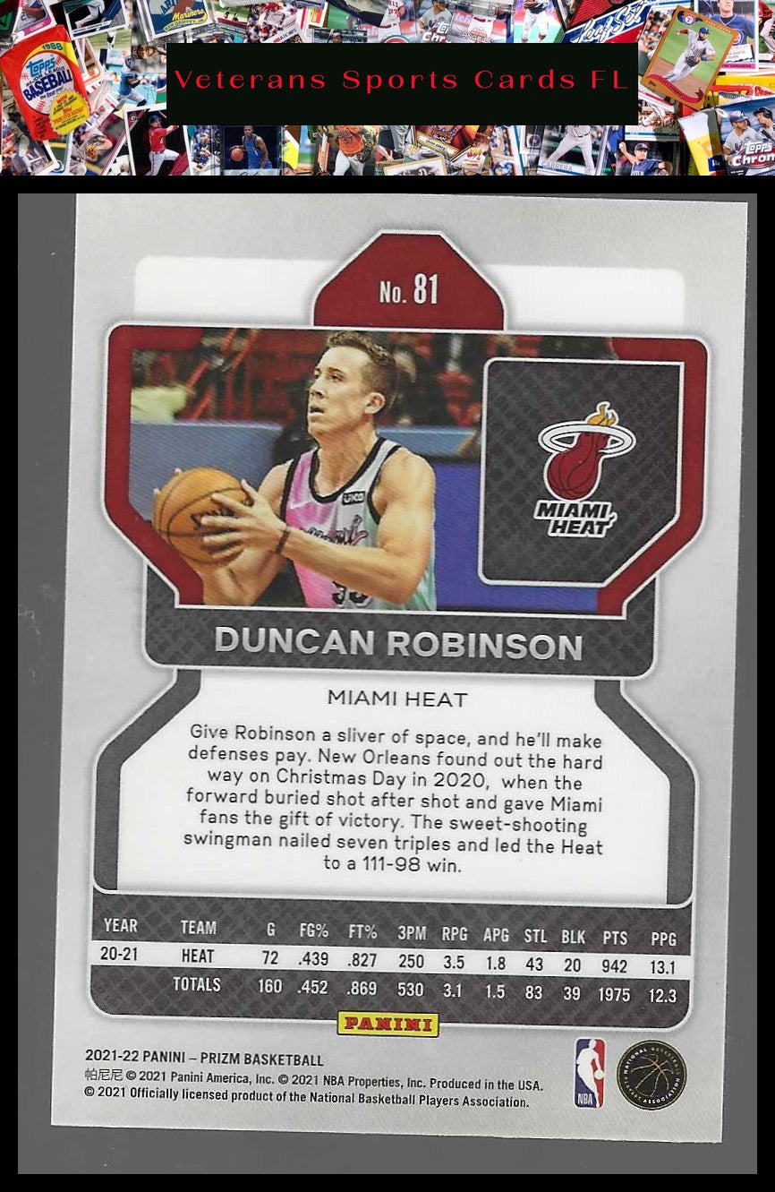 2021-22 Panini Prizm #81 Duncan Robinson