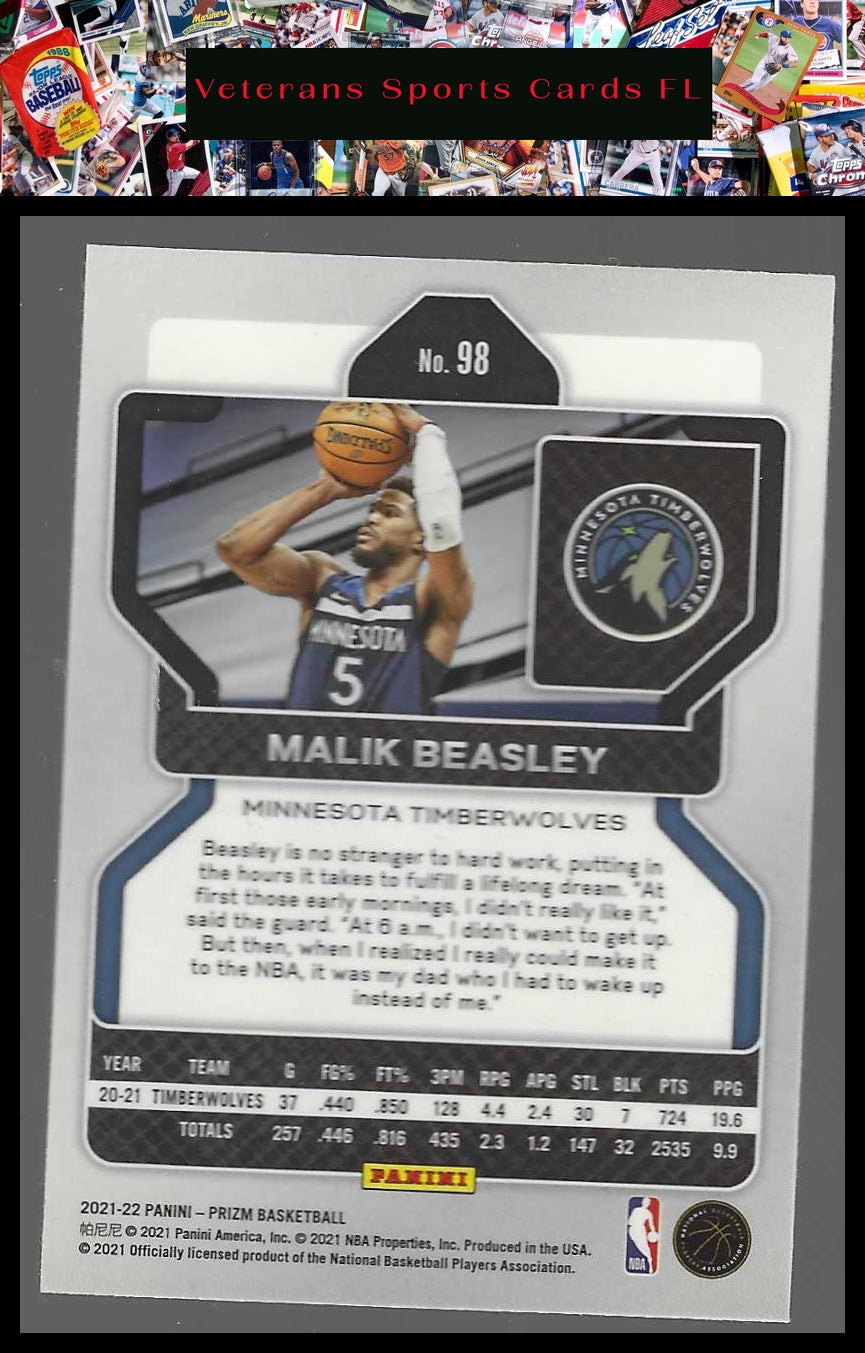 2021-22 Panini Prizm #98 Malik Beasley