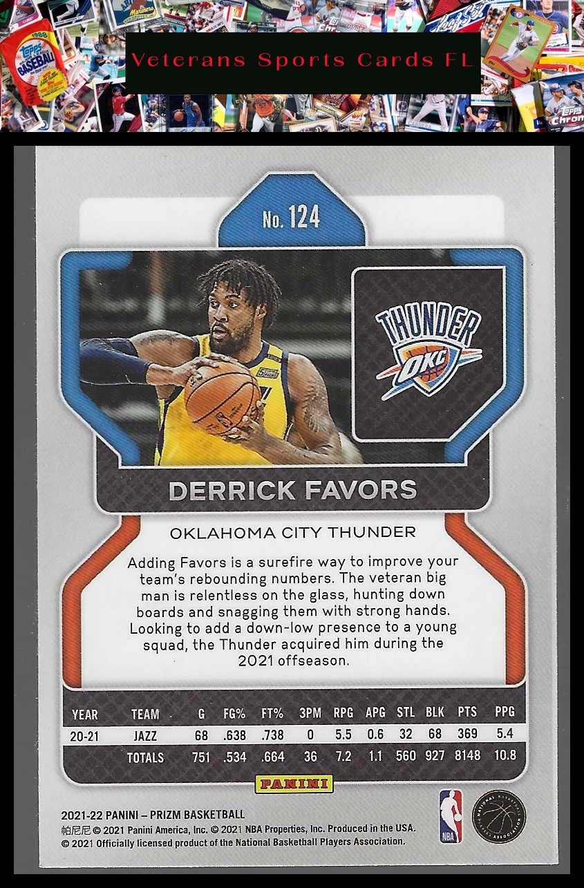 2021-22 Panini Prizm #124 Derrick Favors