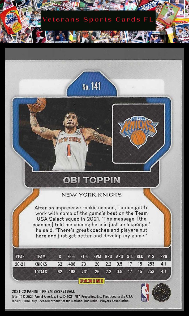 2021-22 Panini Prizm #141 Obi Toppin