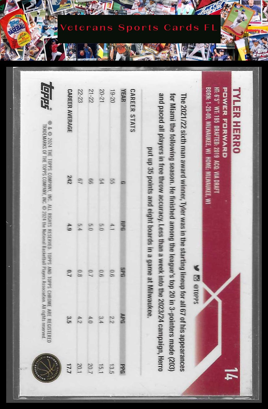2023-24 Topps Chrome #14 Tyler Herro