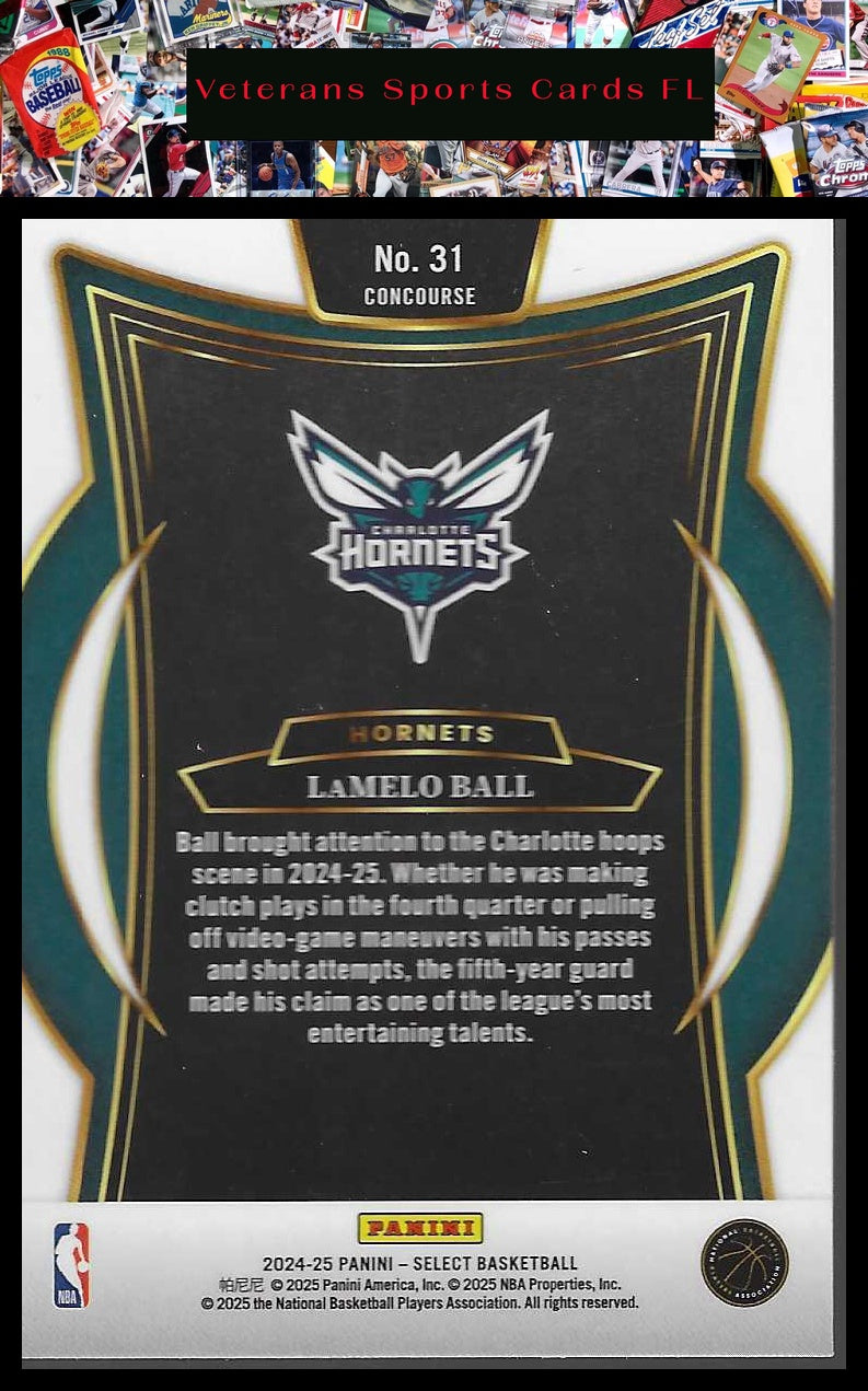 2024-25 Panini Select #31 LaMelo Ball Green Stars Prizm