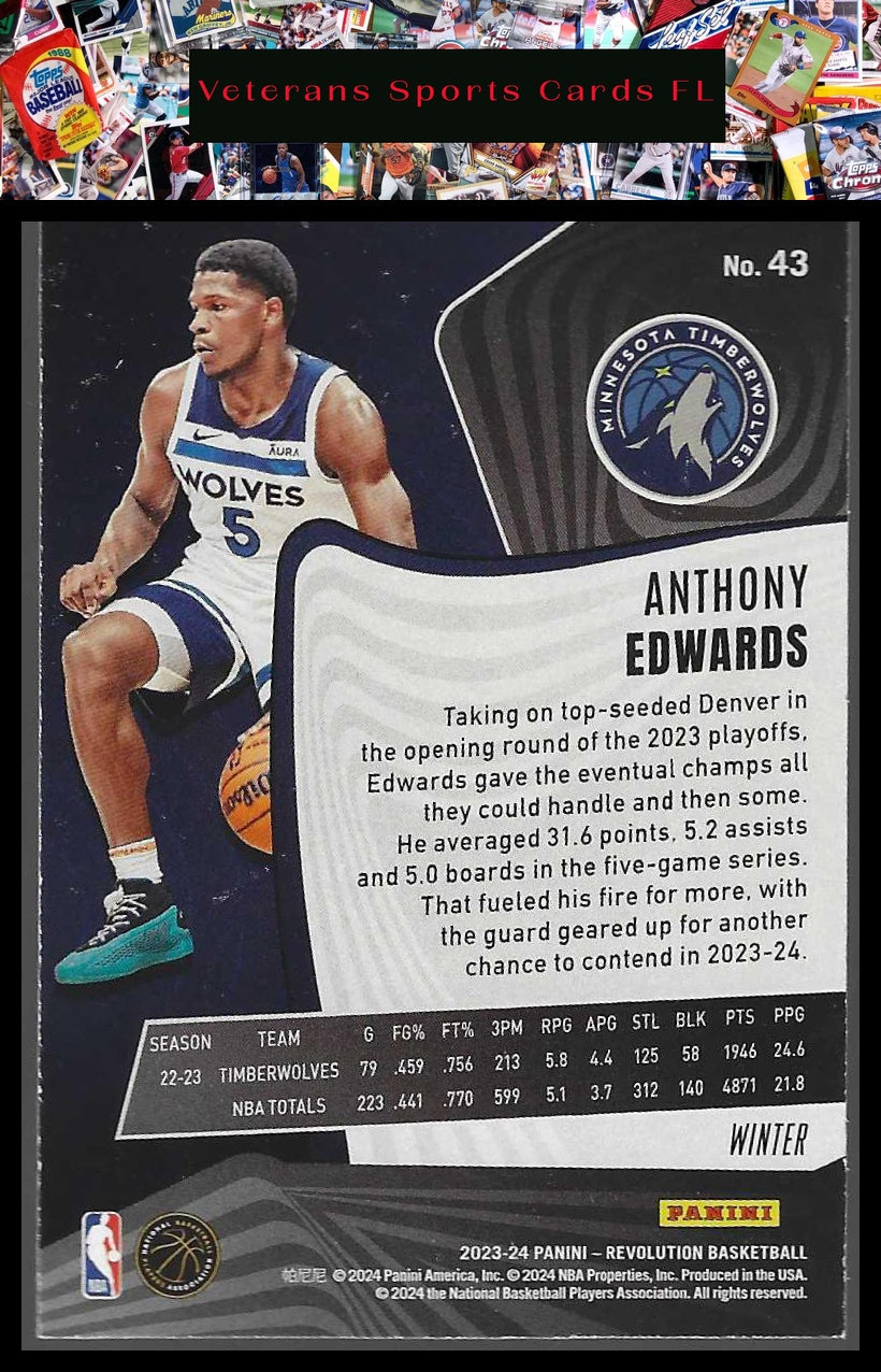 2023-24 Panini Revolution #43 Anthony Edwards Winter