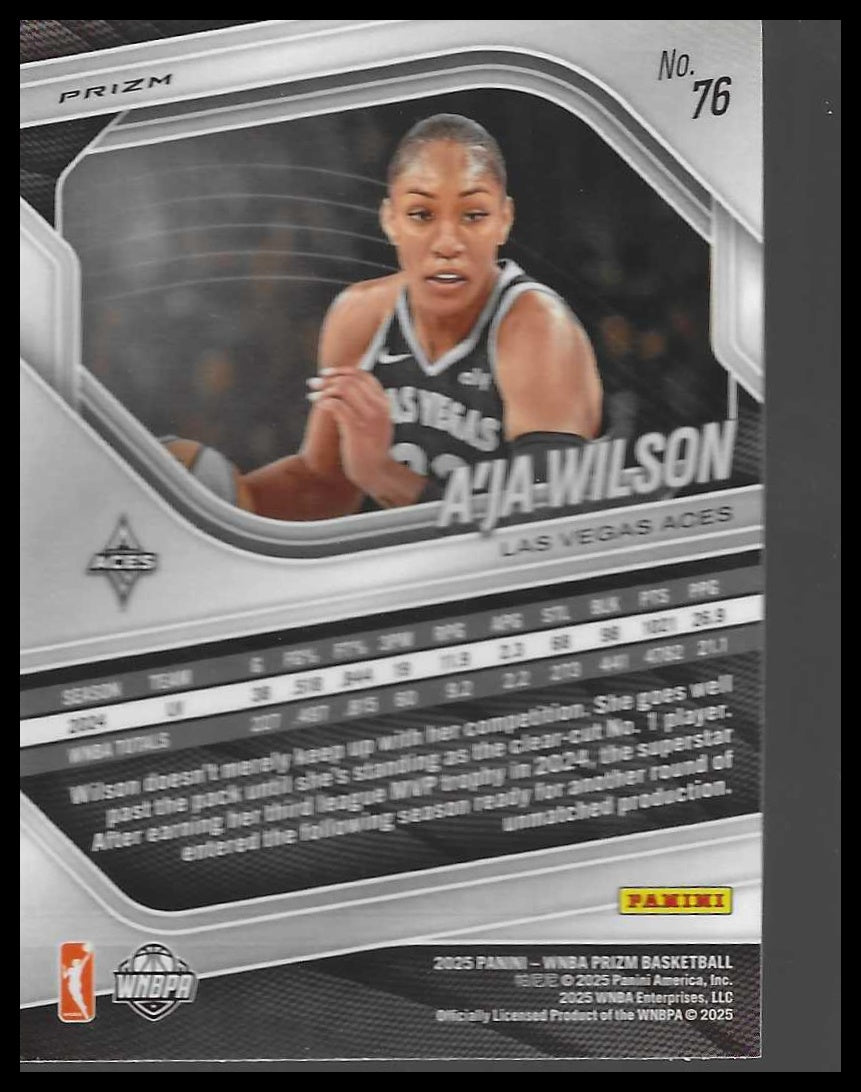 2025 Panini Prizm WNBA #76 A’ja Wilson Blue Velocity Prizms