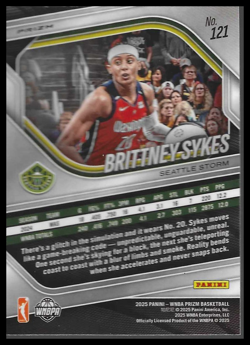 2025 Panini Prizm WNBA #121 Brittney Sykes Green Prizms