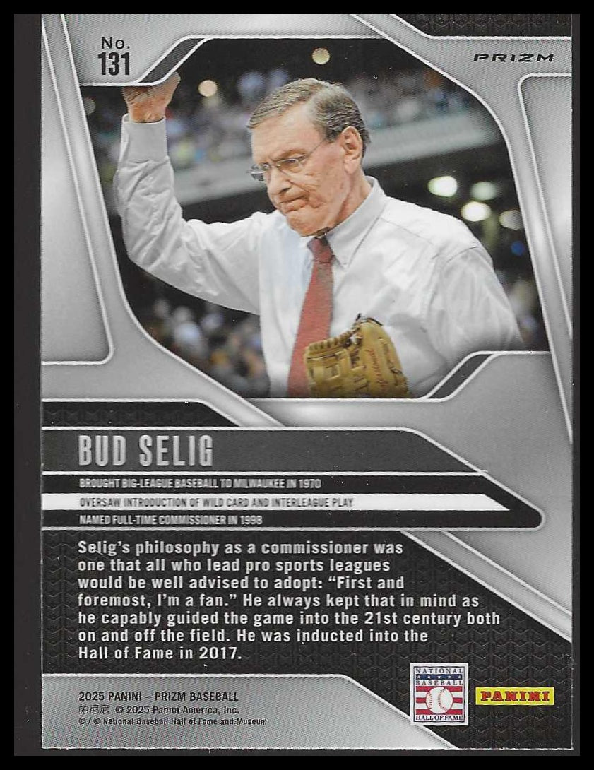 2025 Panini Prizm #131 Bud Selig Blue Ice Prizms