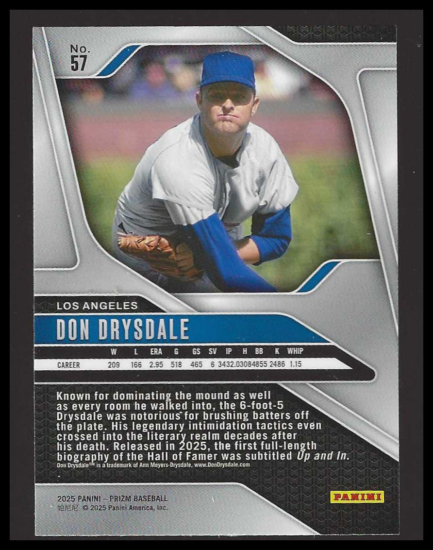 2025 Panini Prizm #57 Don Drysdale Los Angeles Dodgers